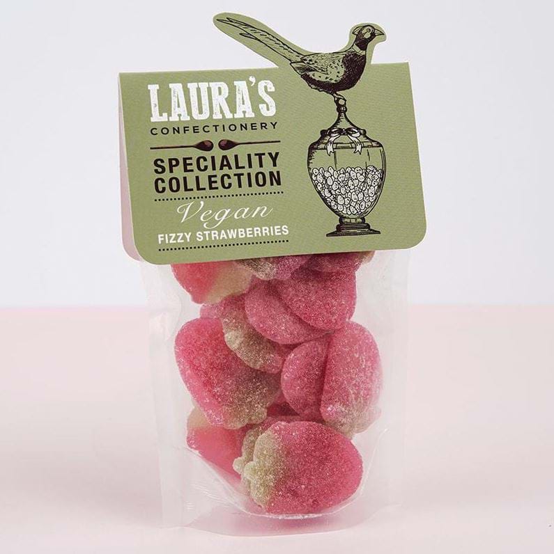 Vegan Fizzy Strawberries by Laura's Confectionery