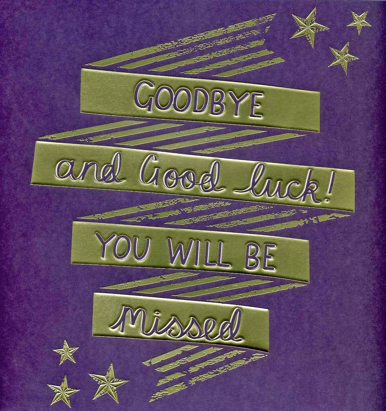 Purple & Gold Extra Large Leaving Card