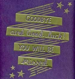 Purple & Gold Extra Large Leaving Card
