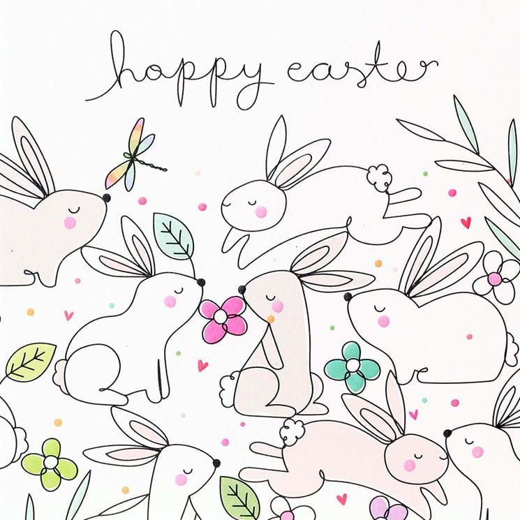 Cute Bunnies Easter Card