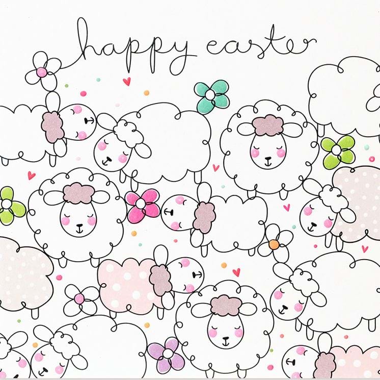 Smiling Sheep Easter Card