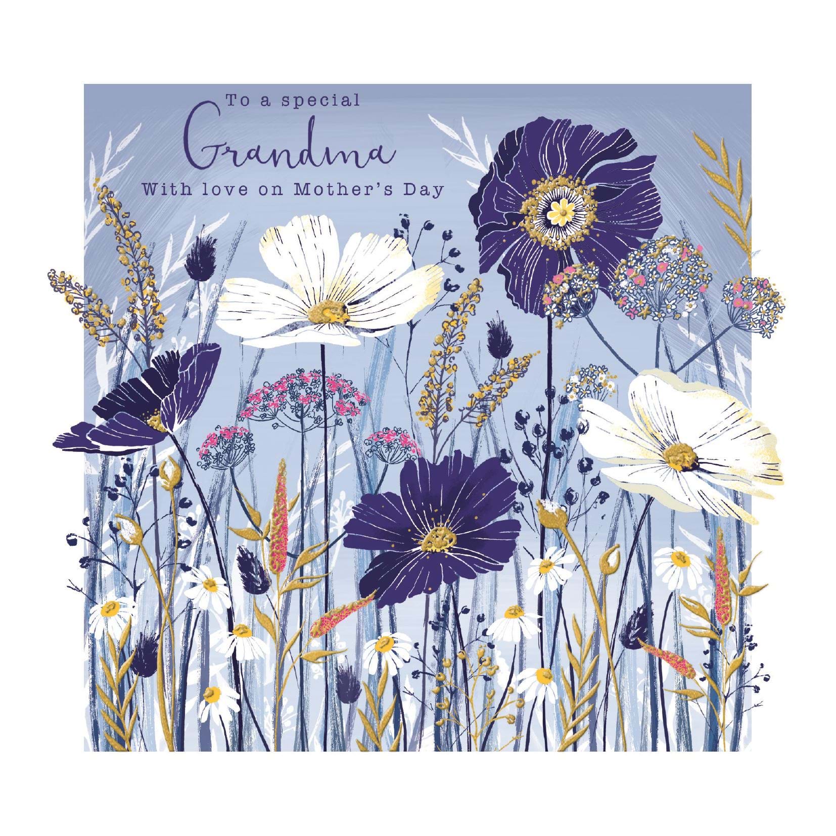 Blue Flowers Special Grandma Mother's Day Card