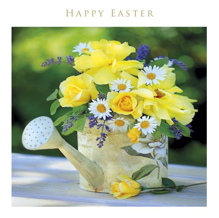 Watering Can Flowers Easter Card Pack (5)