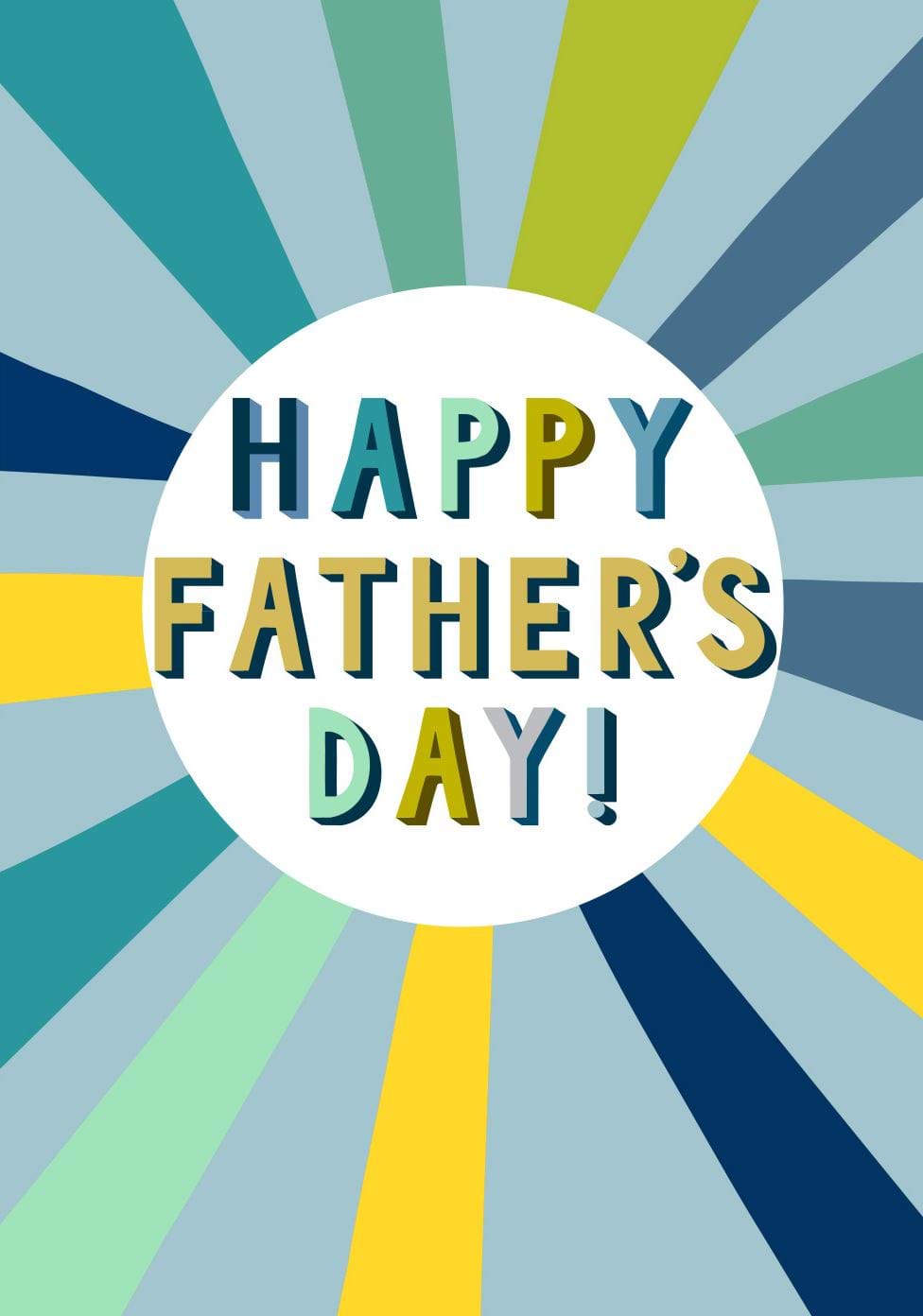 Green and Blue Stripes Father's Day Card