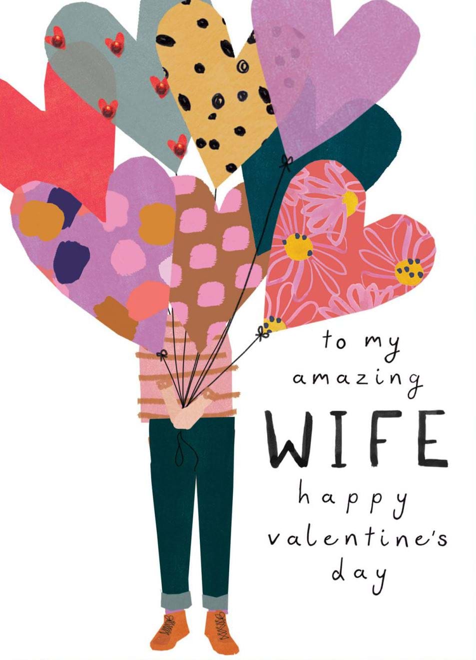 Balloon Bunch Wife Valentine's Day Card