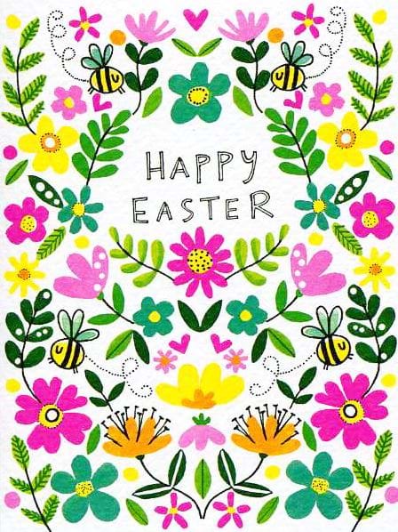 Flowers and Bees Easter Card Pack (10)