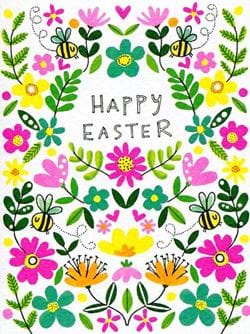 Flowers and Bees Easter Card Pack (10)