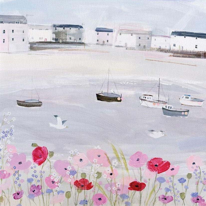 Sea Mist and Poppies Greeting Card
