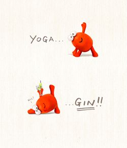 Yoga...Gin Birthday Card