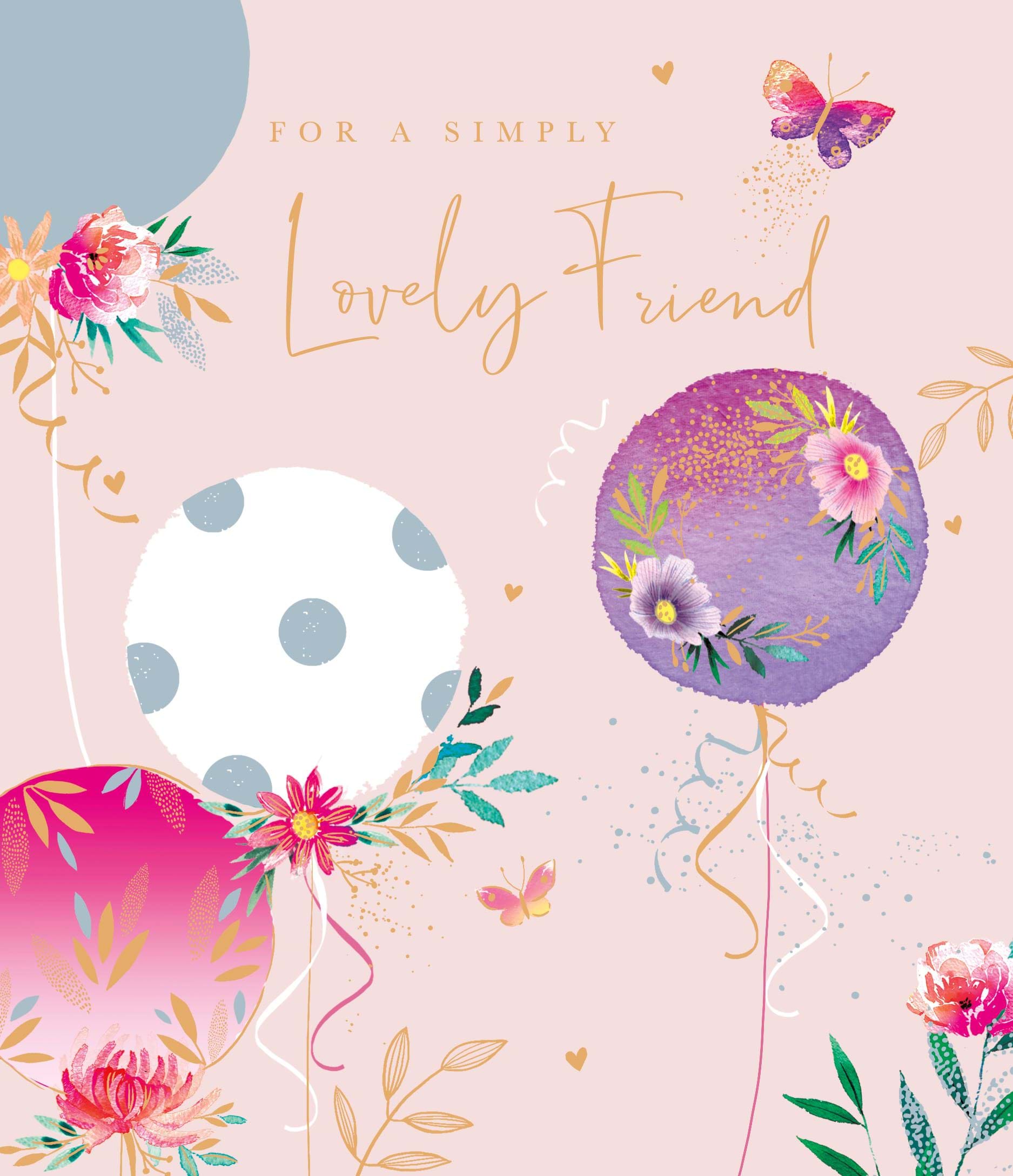 Balloons Lovely Friend Birthday Card