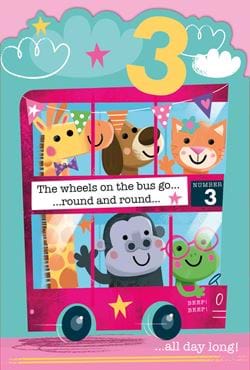 Wheels on the Bus 3rd Birthday Card