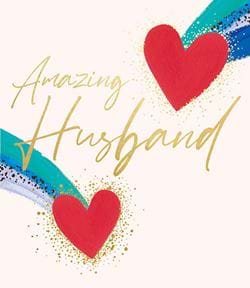 Hearts Husband Birthday Card