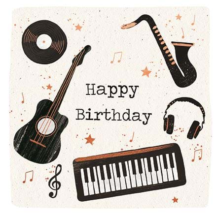 Musical Instruments Birthday Card