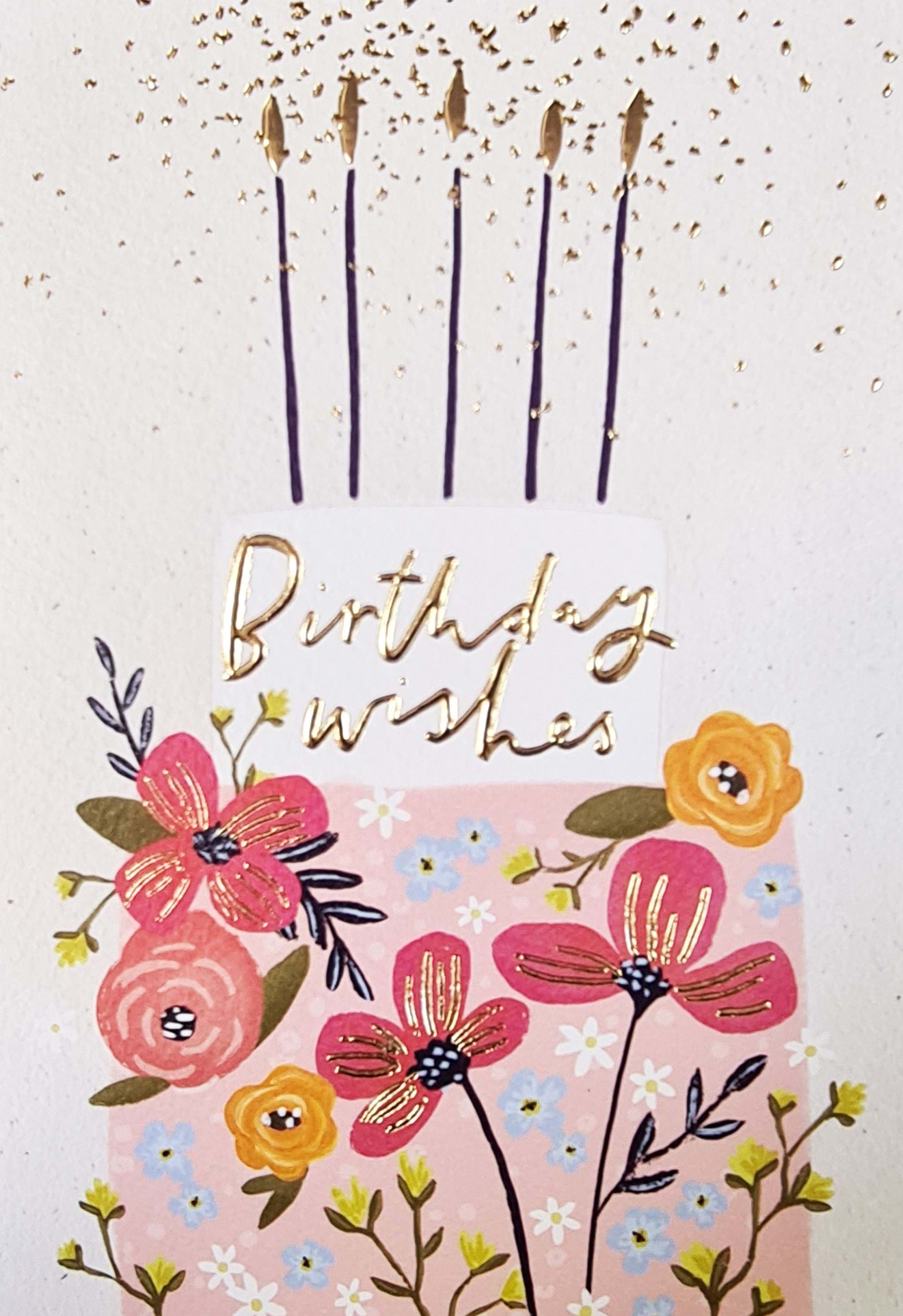 Floral Cake Birthday Card