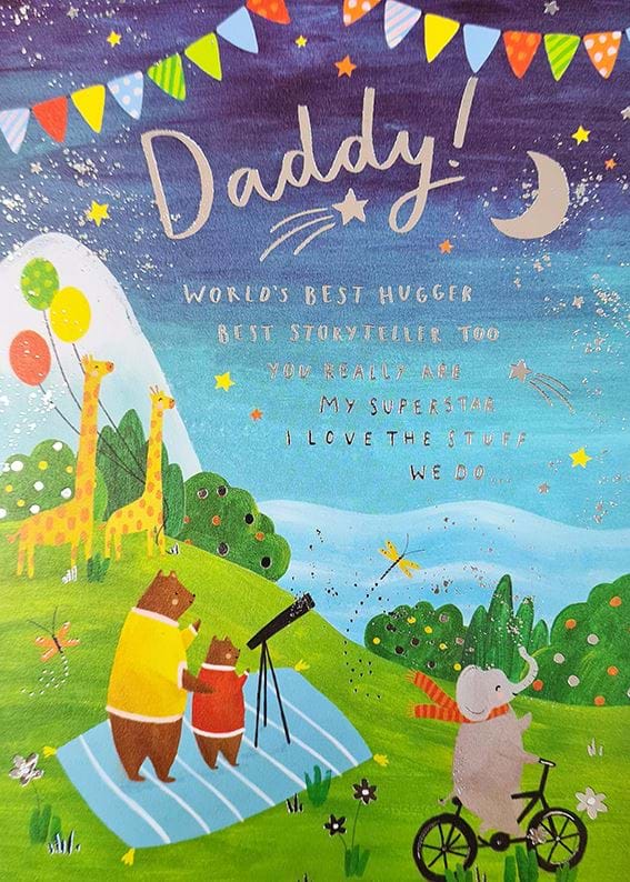 World's Best Hugger Daddy Birthday Card