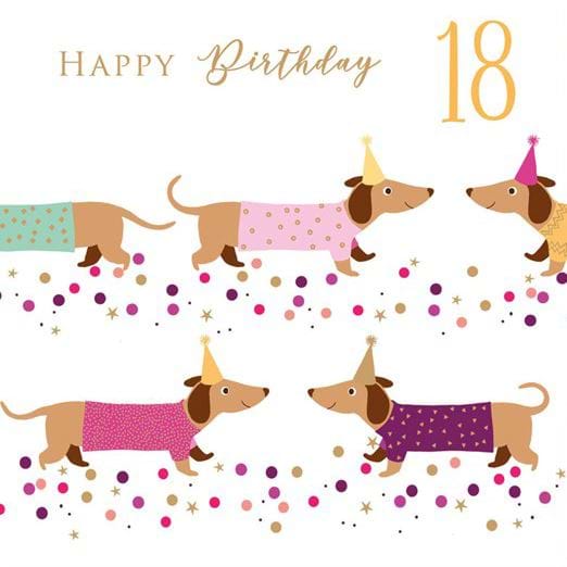 Sausage Dogs 18th Birthday Card