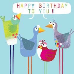 Colourful Birds Birthday Card
