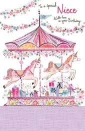 Carousel Niece Birthday Card
