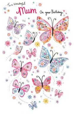 Butterflies Mum Birthday Card