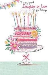 Pretty Cake Daughter-in-Law Birthday Card