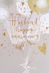 Champagne Husband Anniversary Card