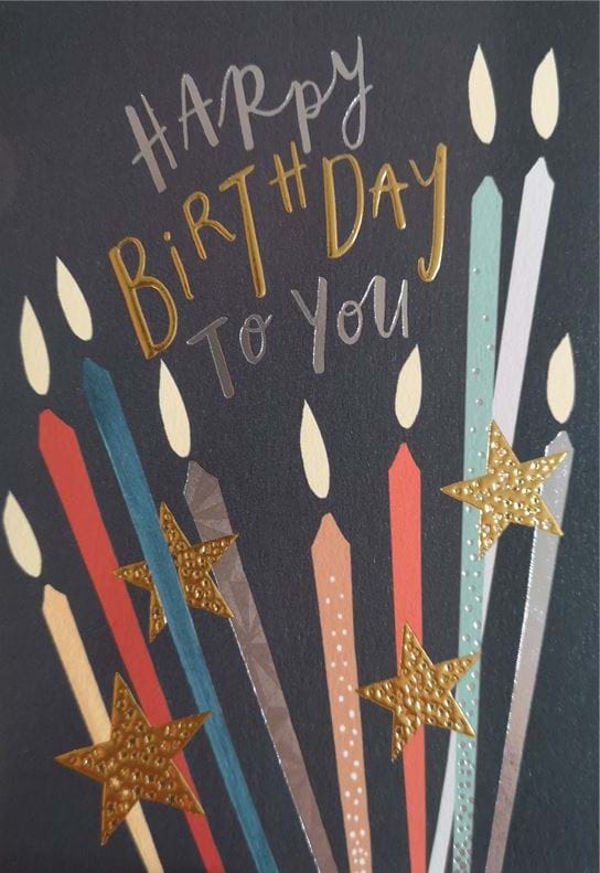 Stars and Candles Birthday Card