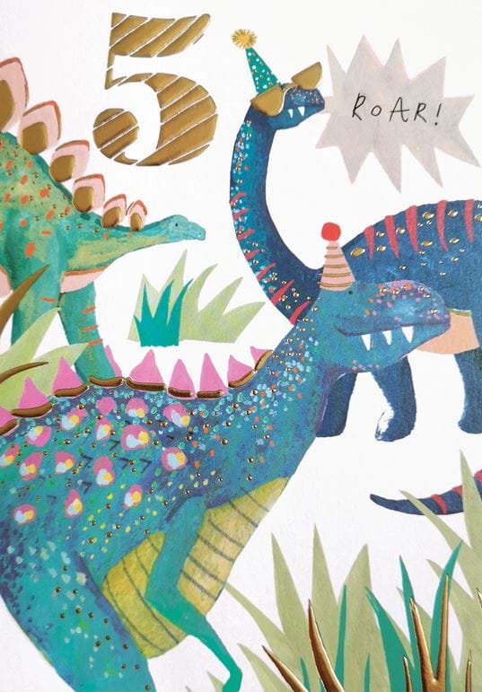 Dinosaurs 5th Birthday Card
