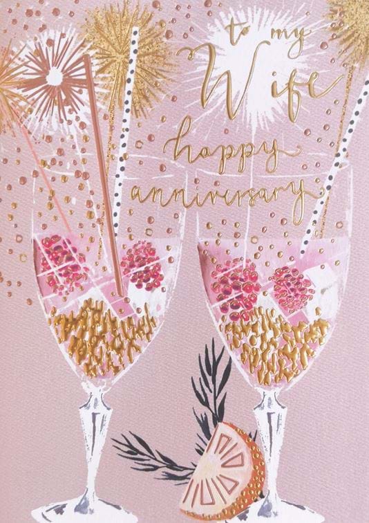Cocktails Wife Anniversary Card