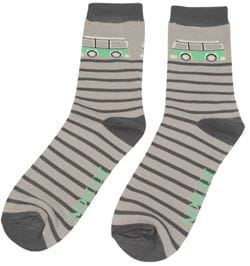 Grey Camper Van Bamboo Socks