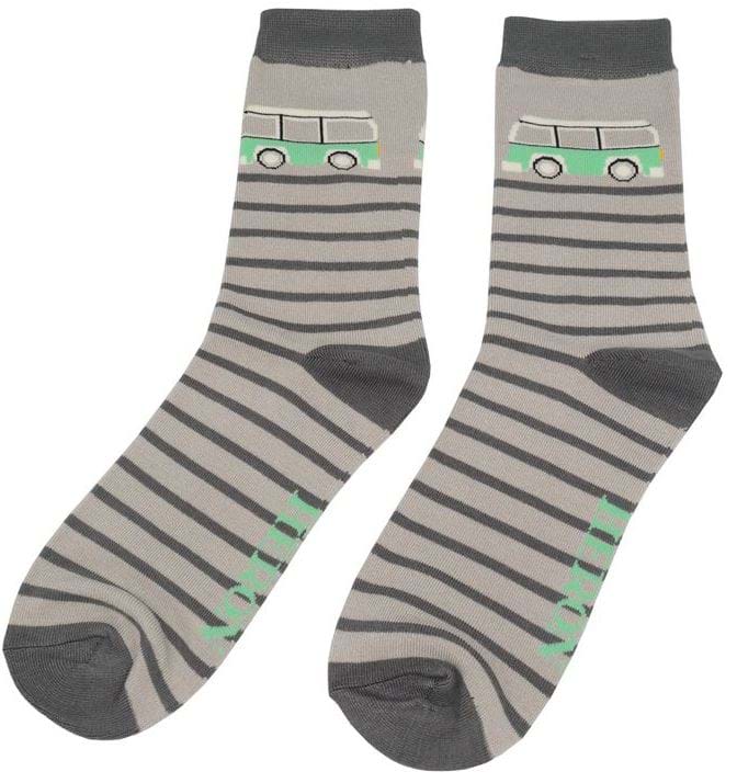 Camper Van Bamboo Socks in Silver - One Size