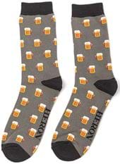 Beer Bamboo Socks in Grey - One Size