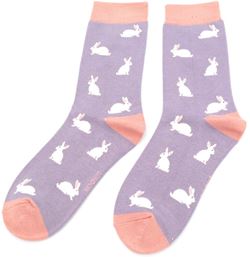Rabbits Bamboo Socks in Lilac - One Size