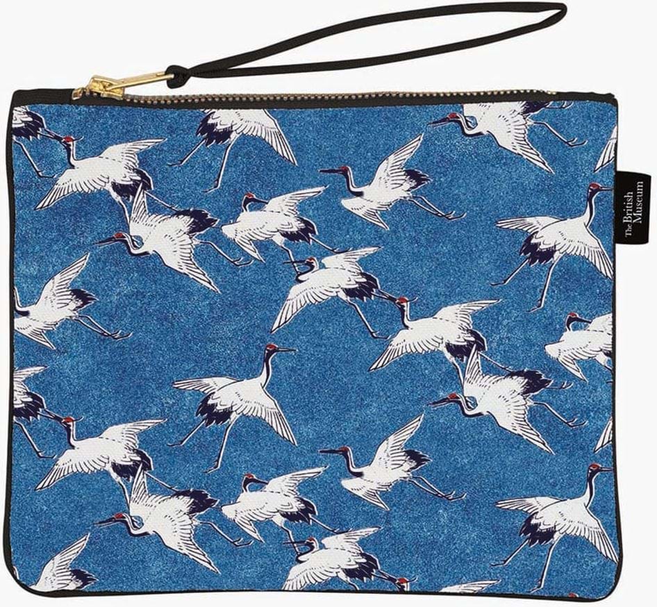 Cranes In Flight Cotton Canvas Pouch Bag