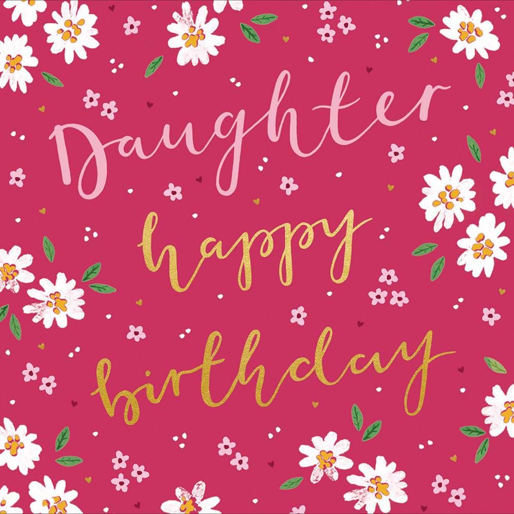 White Flowers Daughter Birthday Card