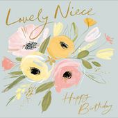 Peaches and Pinks Niece Birthday Card