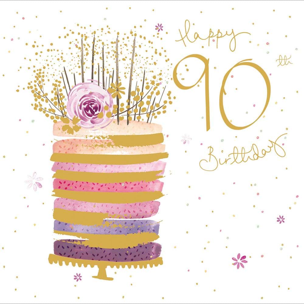 Layer Cake 90th Birthday Card