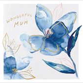 Blue Flower Mum Birthday Card