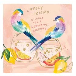 Tropical Birds Friend Birthday Card