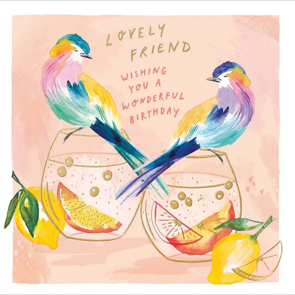 Tropical Birds Friend Birthday Card
