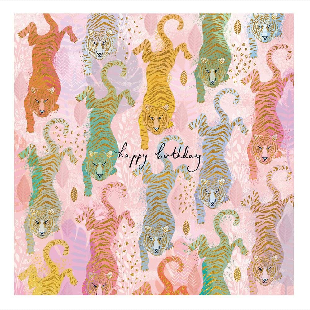 Pastel Tigers Birthday Card