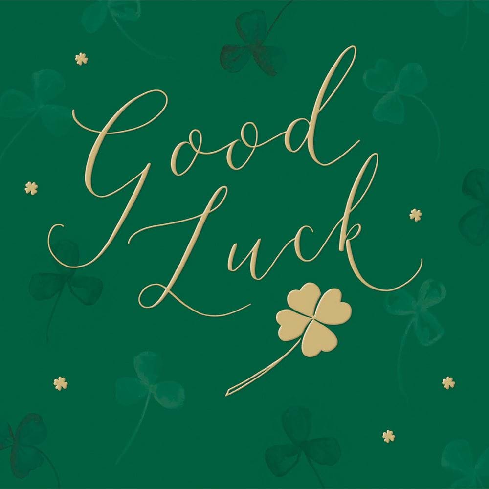 Gold Clover Good Luck Card