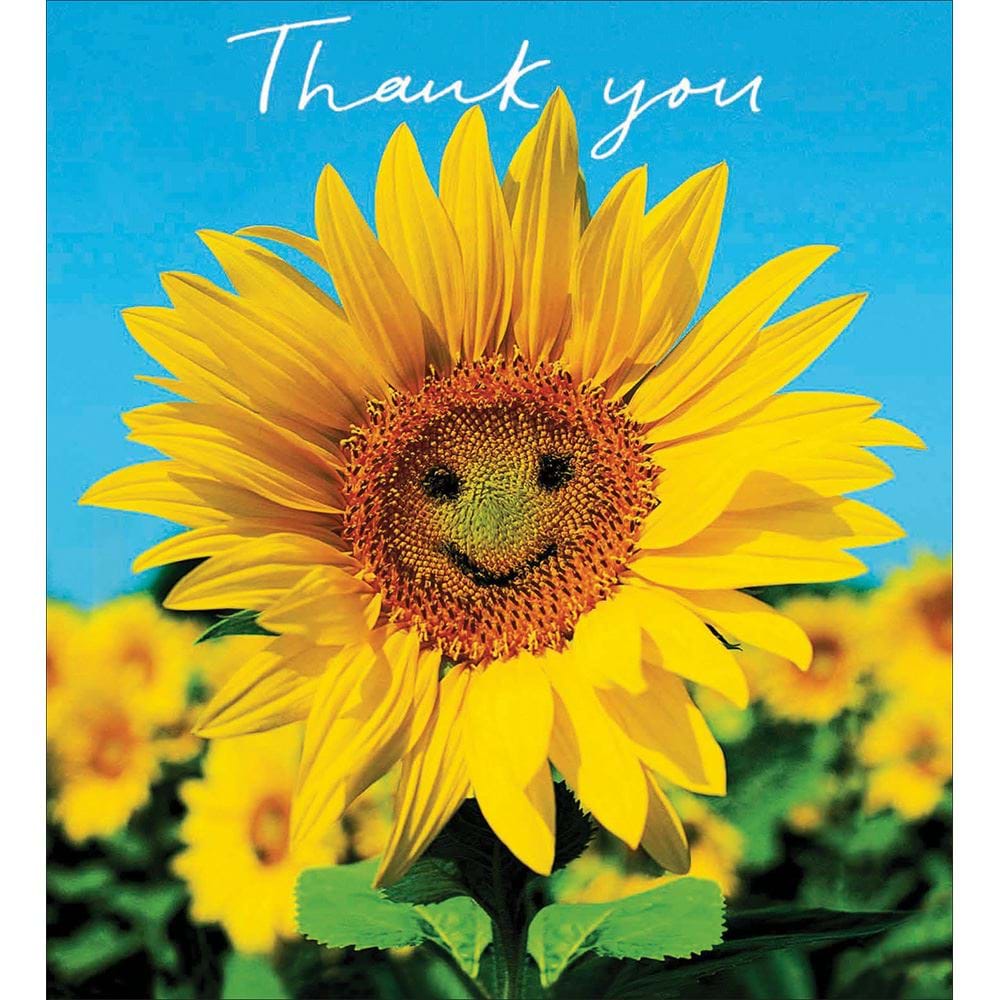 Smiling Sunflower Thank You Card Pack (8)