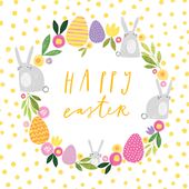 Bunny Wreath Easter Card