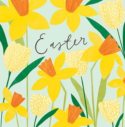 Daffodils and Tulips Easter Card