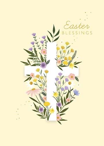Wildflower Cross Easter Card