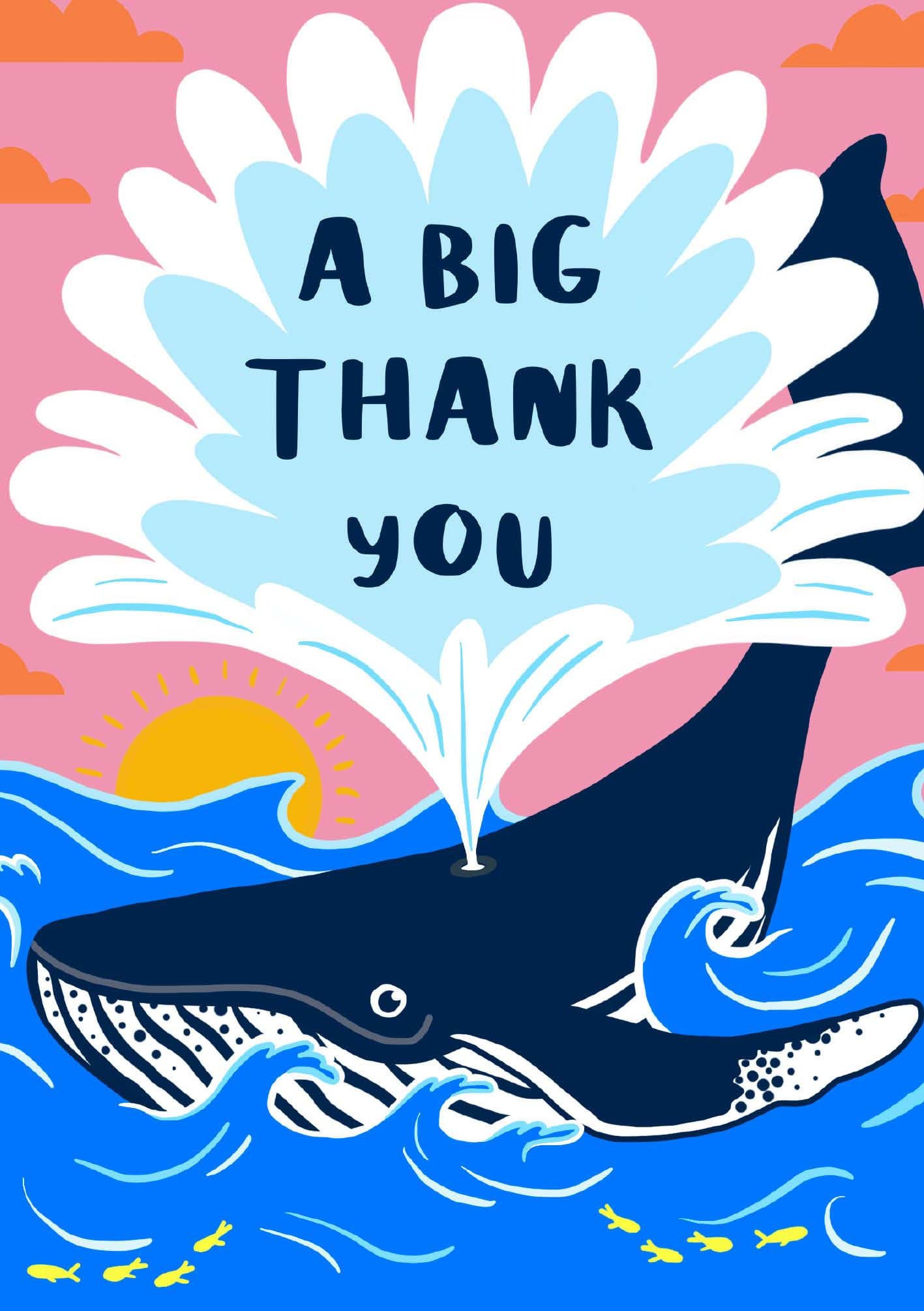 Whale Thank you Card