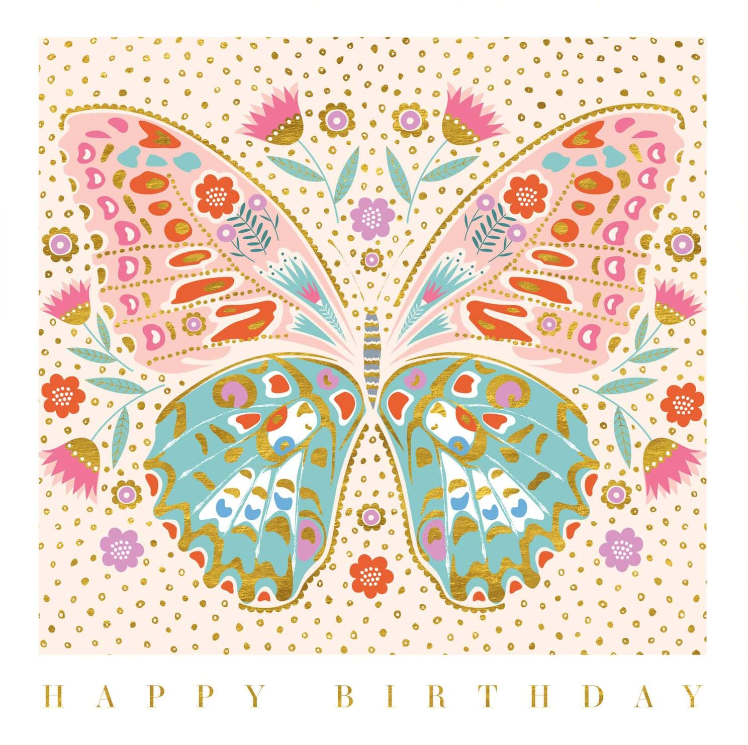 Floral Butterfly Birthday Card