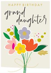 Flowers Granddaughter Birthday Card