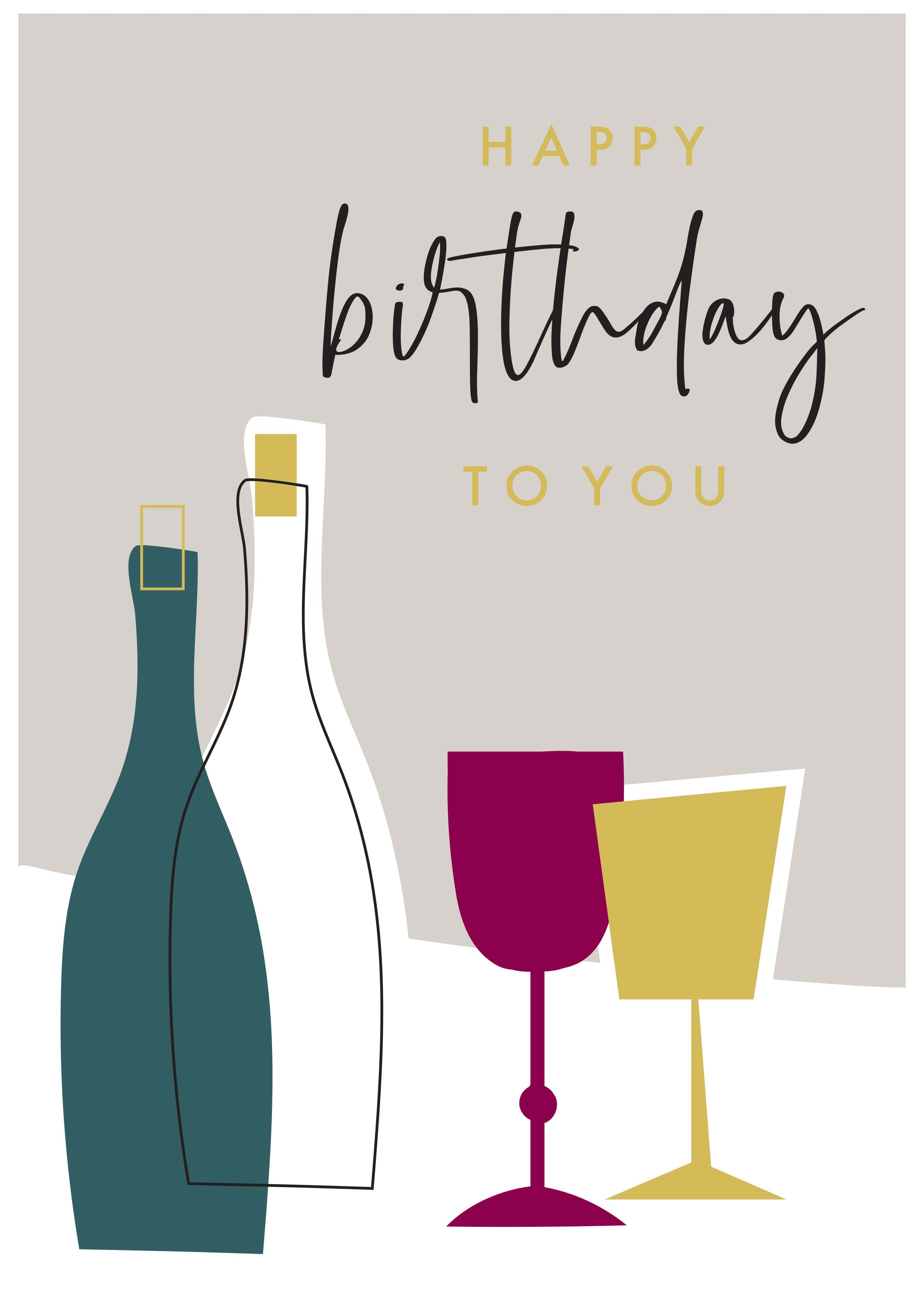Glass of Wine Birthday Card