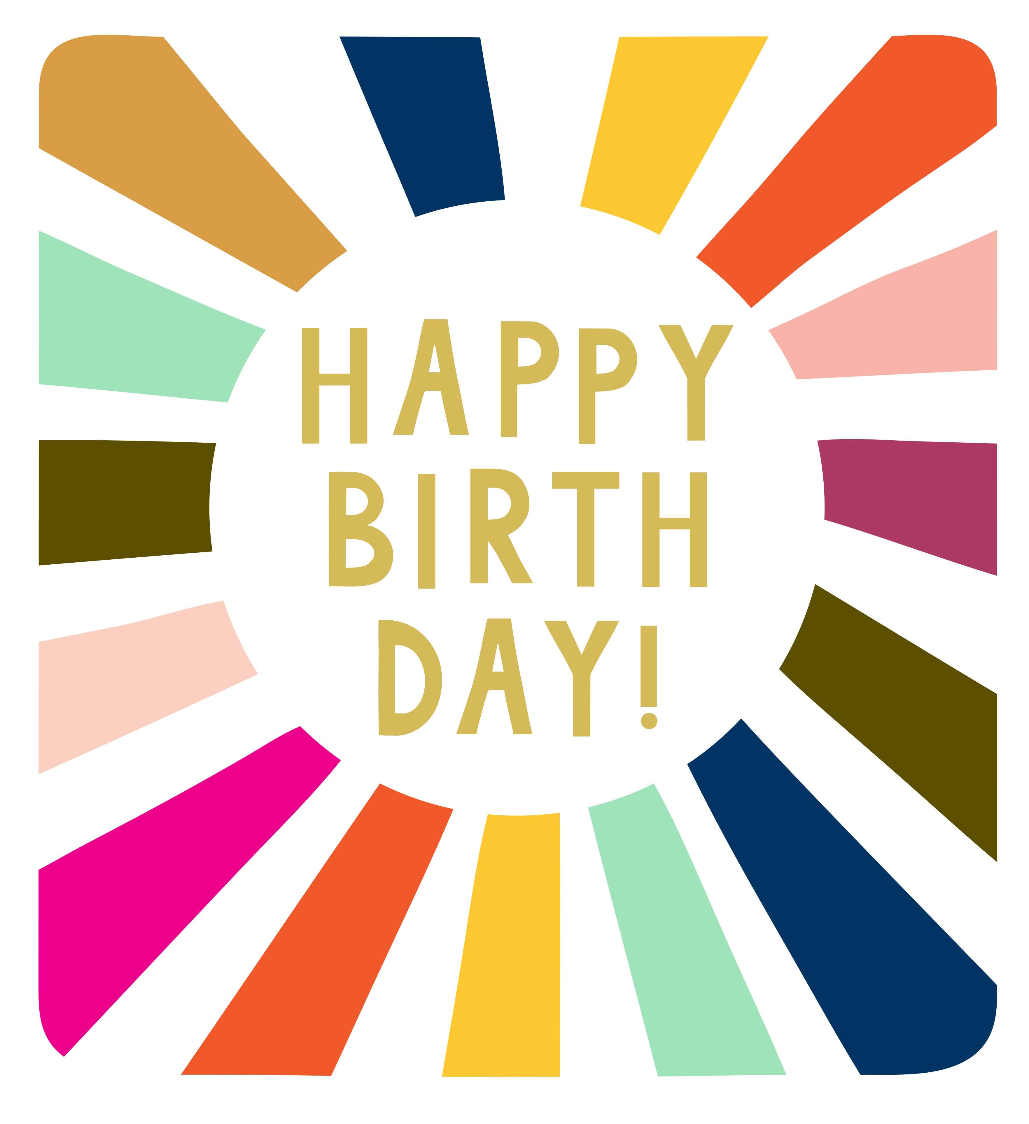 Colourful Beams Birthday Card